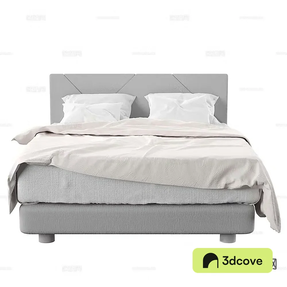 Modern double bed 3d model