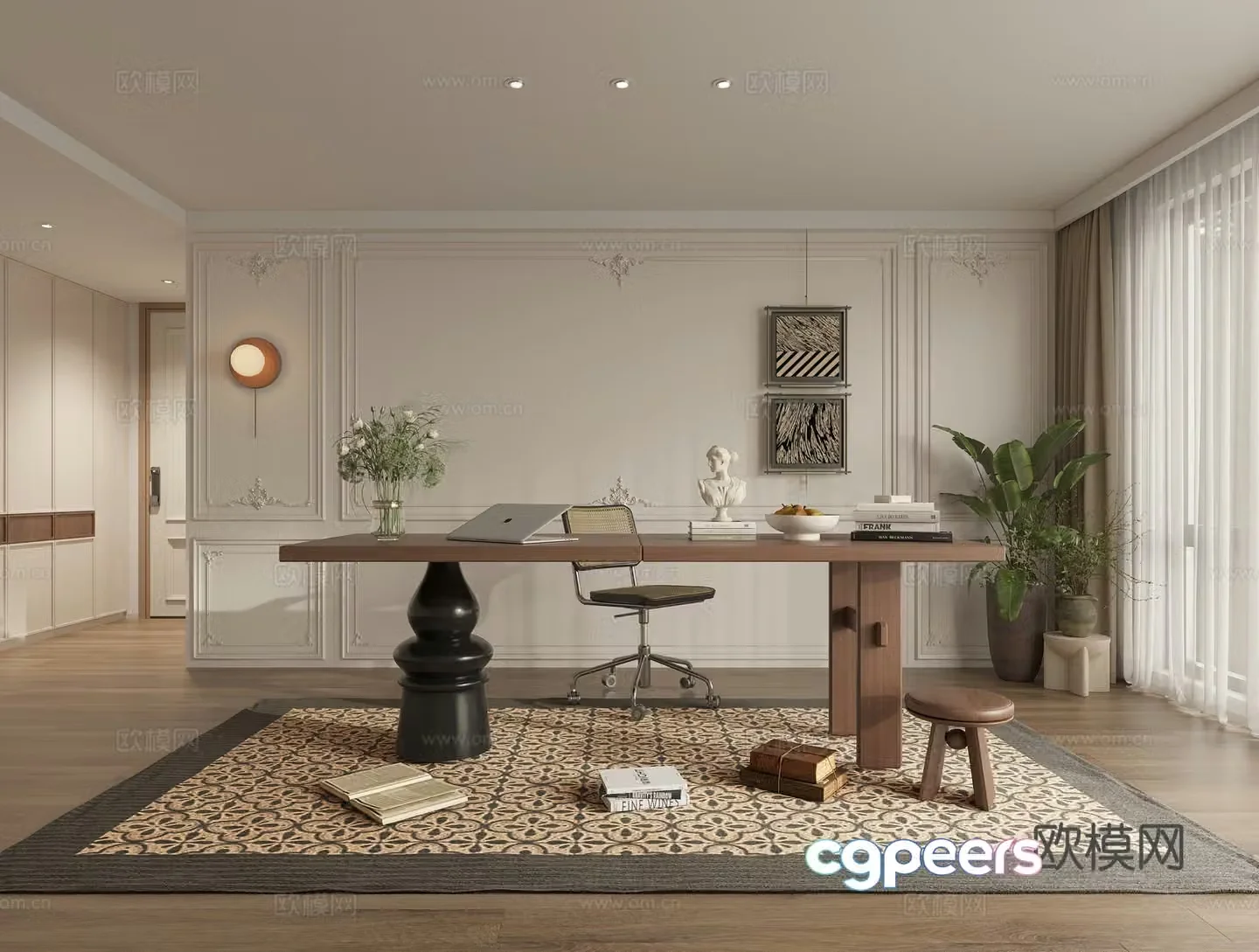 3D model of medieval study