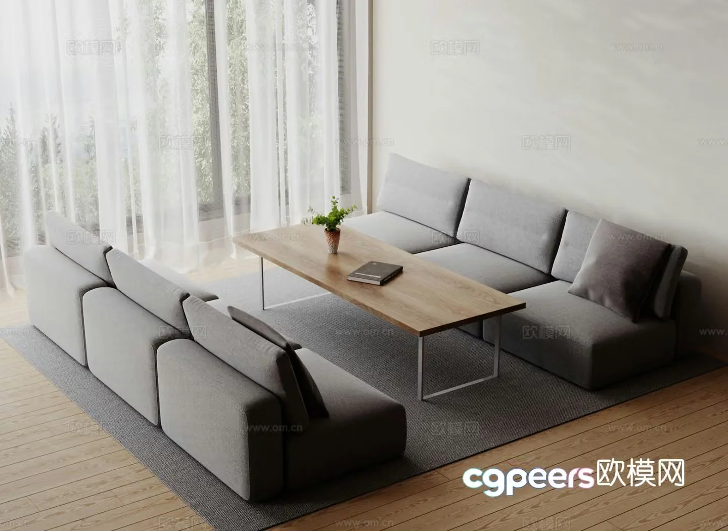 Modern sectional sofa 3d model