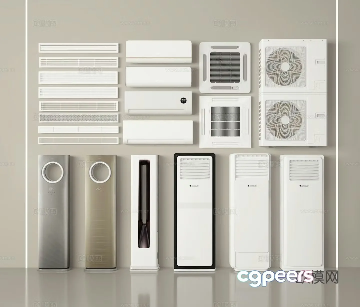 Air conditioner vertical air conditioner central air conditioner 3d model