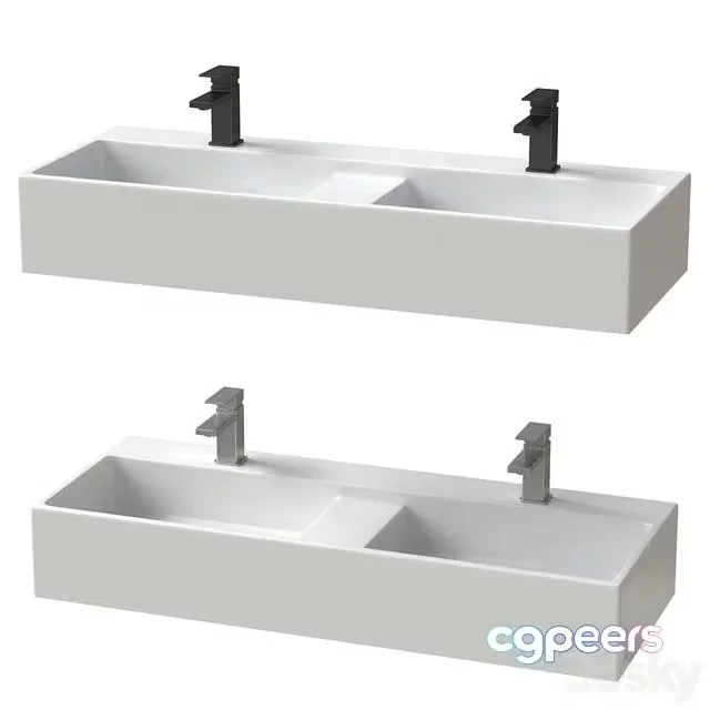 3ds Max Free – Arezzo Double Bowl Wall Mounted Basin
