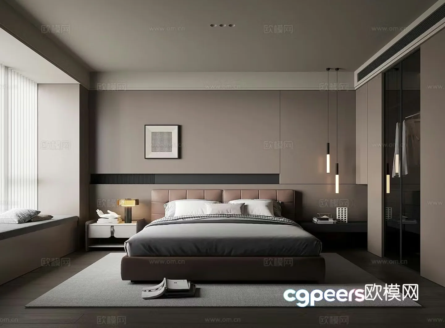 Modern bedroom master bedroom 3d model
