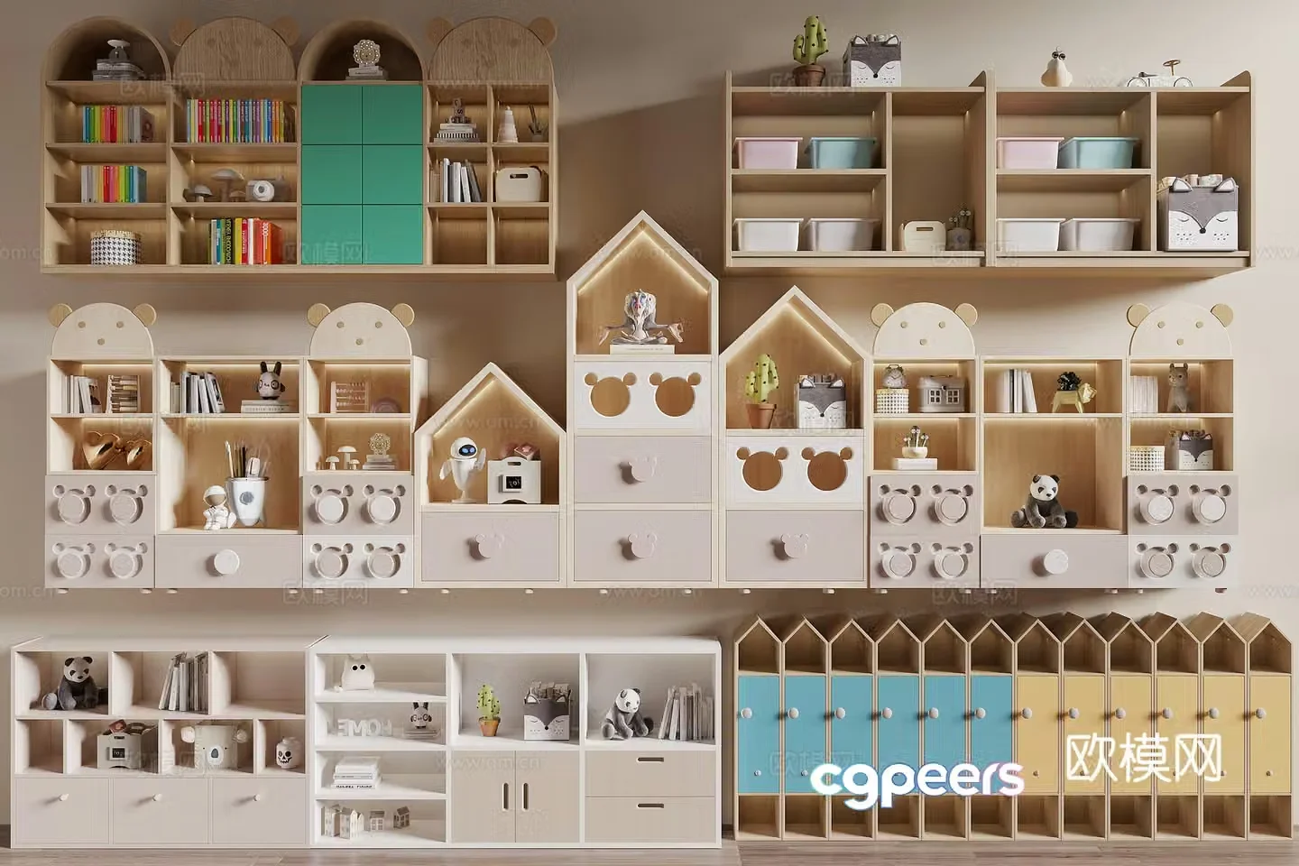 Modern children’s decorative cabinet 3d model