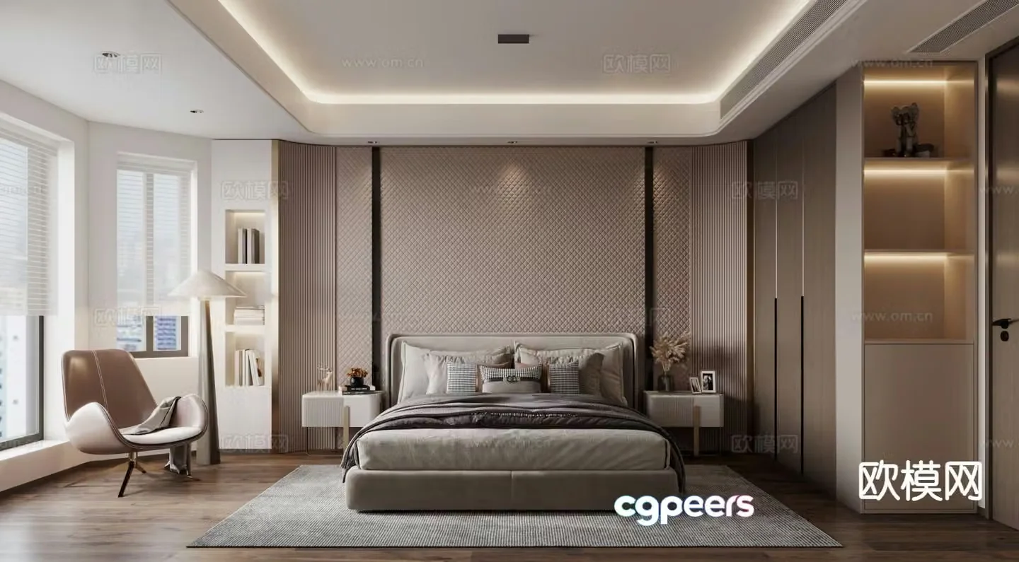 Italian style bedroom master bedroom 3d model