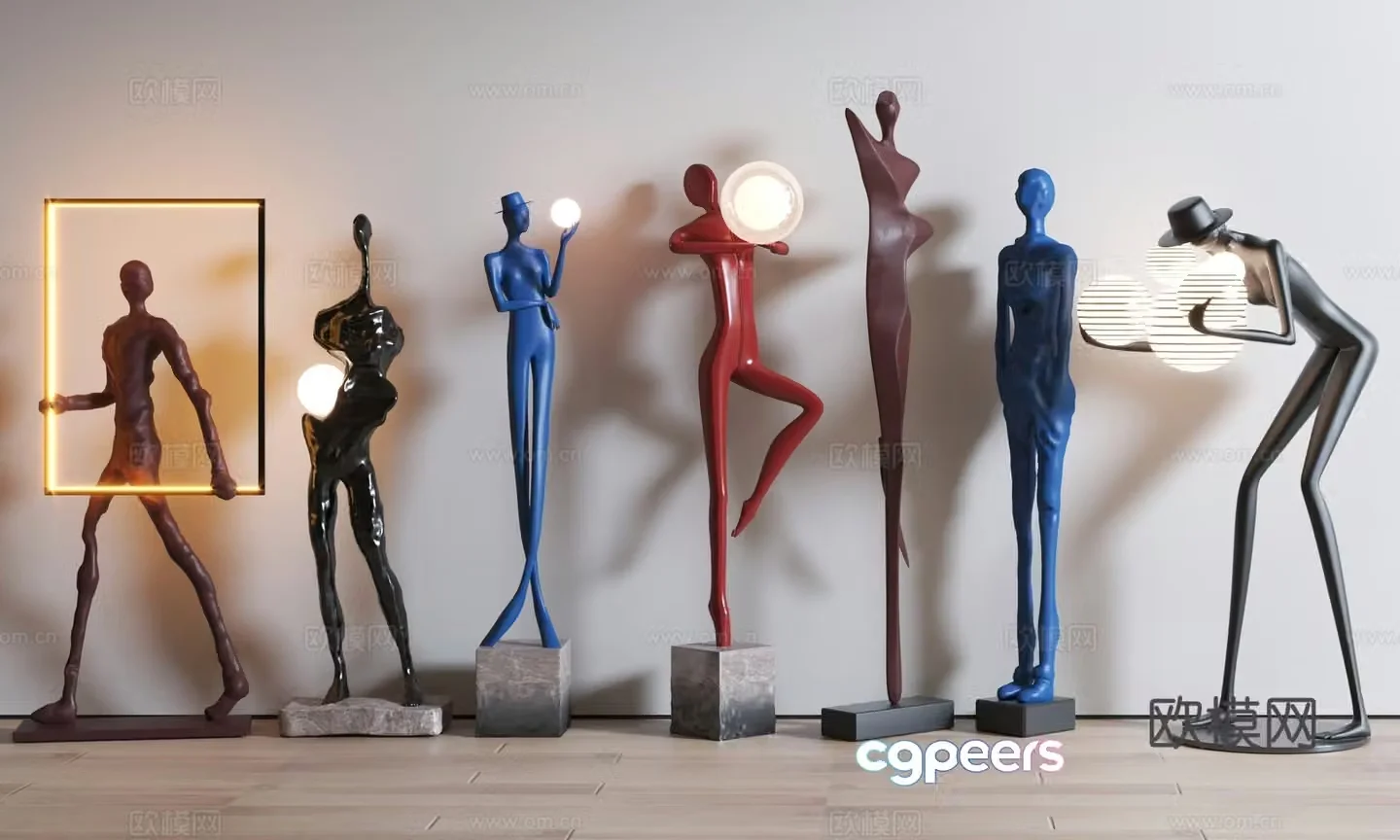 Modern indoor sculpture lamp floor sculpture ornaments 3D model