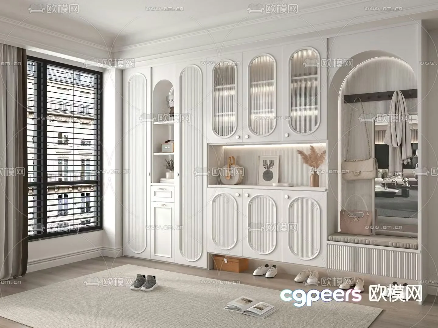 French shoe cabinet 3D model