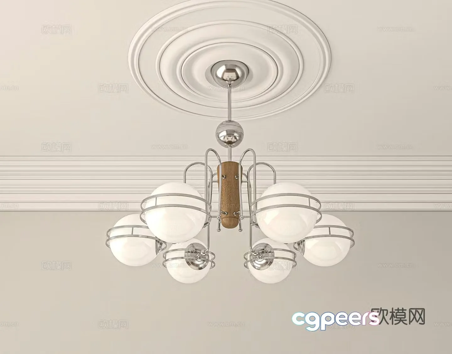 3D model of medieval style living room chandeliers