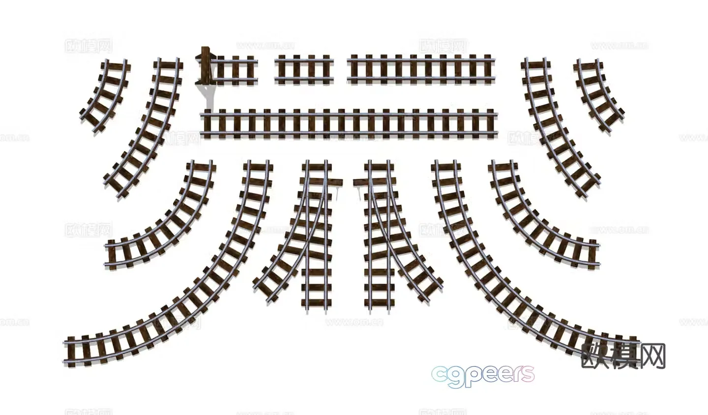 Industrial wind railway track 3d model