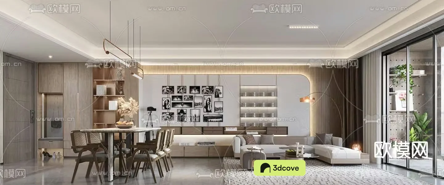 Modern living room dining room