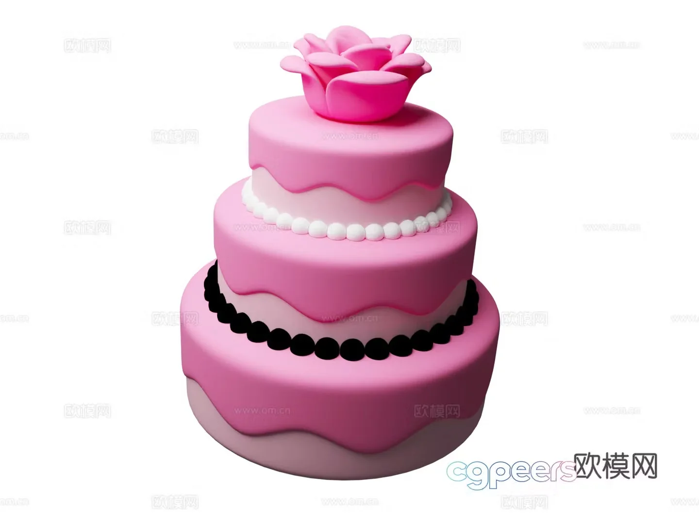 Chinese Valentine’s Day Holiday Cake WEDDING Wedding Cake 3D Model