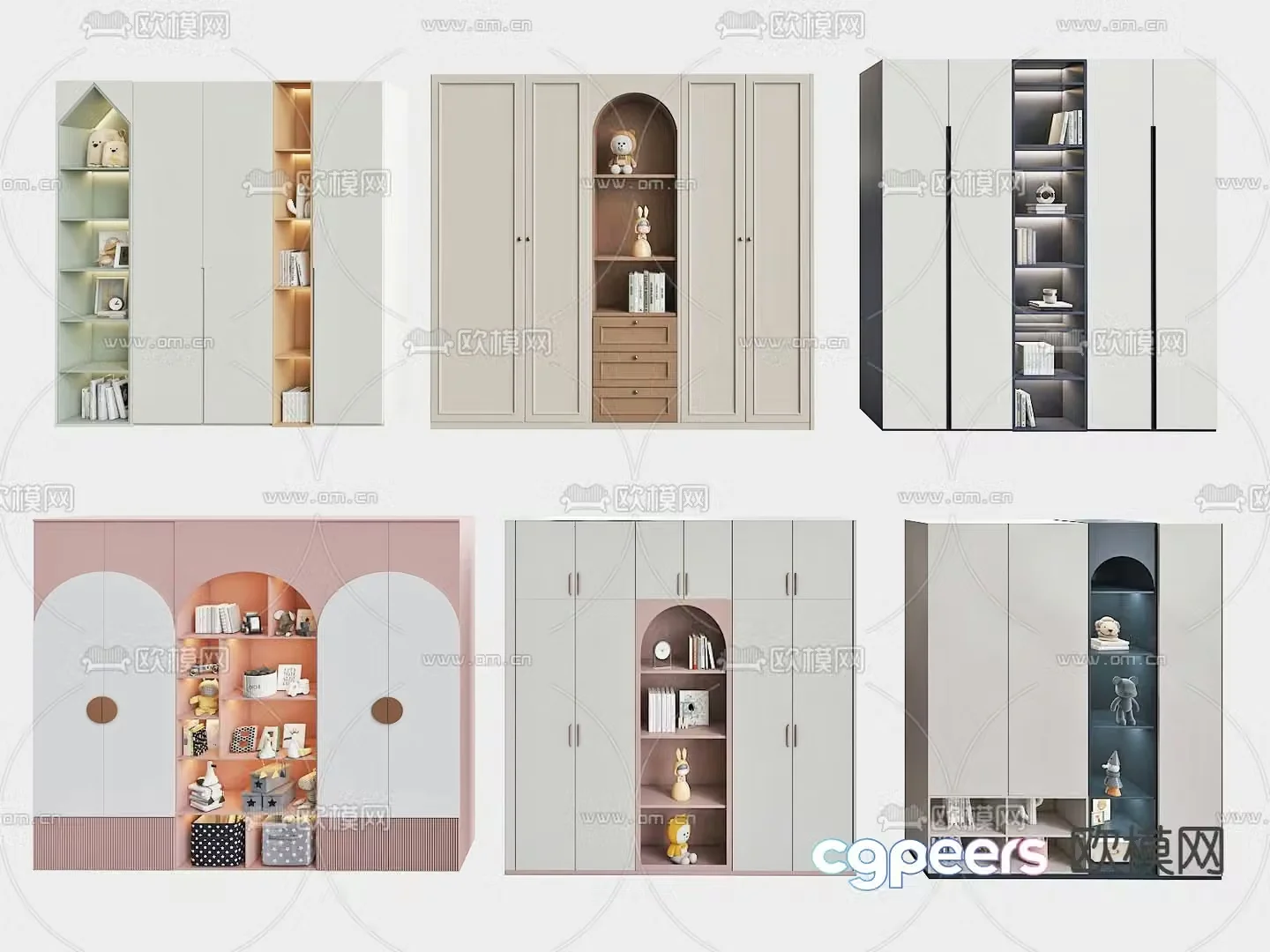 Children’s wardrobe bookcase 3d model