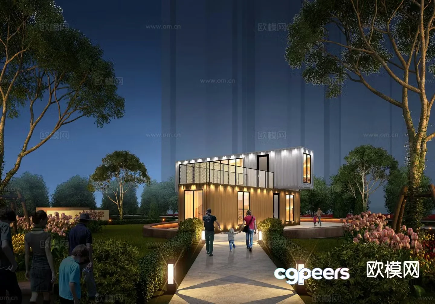 Park pavilion landscape 3d model