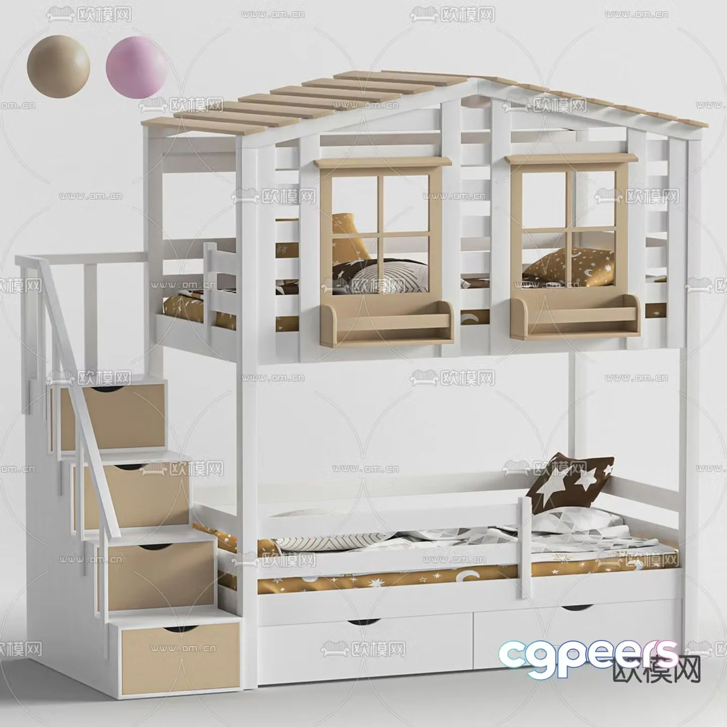 Bunk beds children’s beds children’s bunk beds 3D model