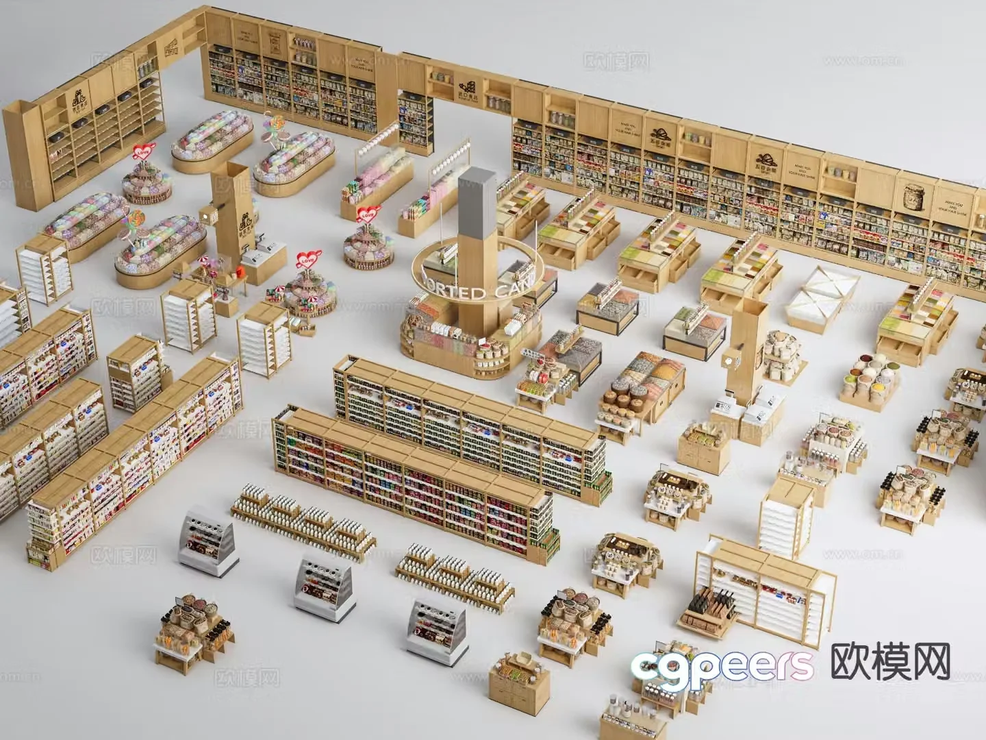 Modern bookshelf cultural and creative display rack cultural and creative display cabinet 3D model