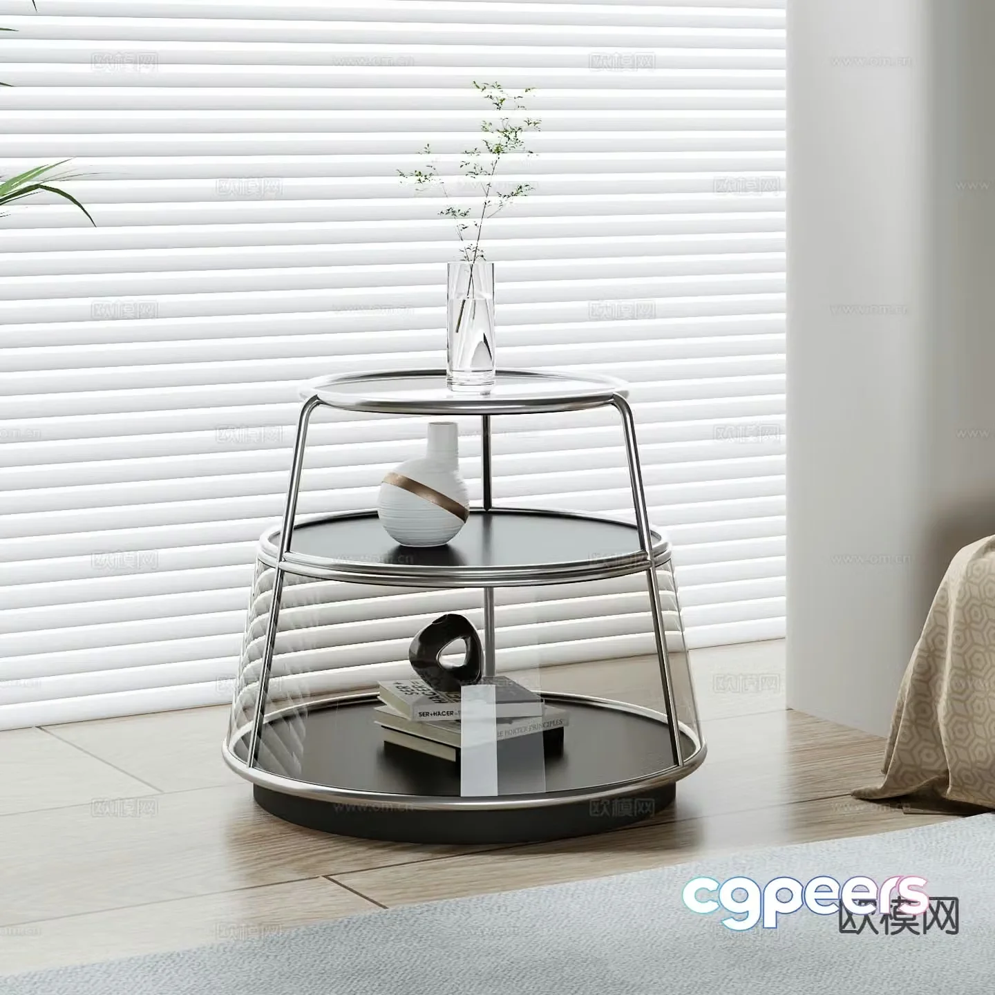 Modern bedside table 3d model