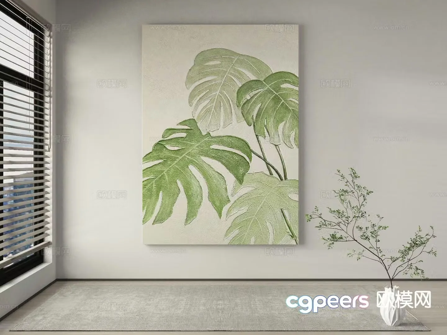 Modern decorative painting plant painting hanging painting 3D model