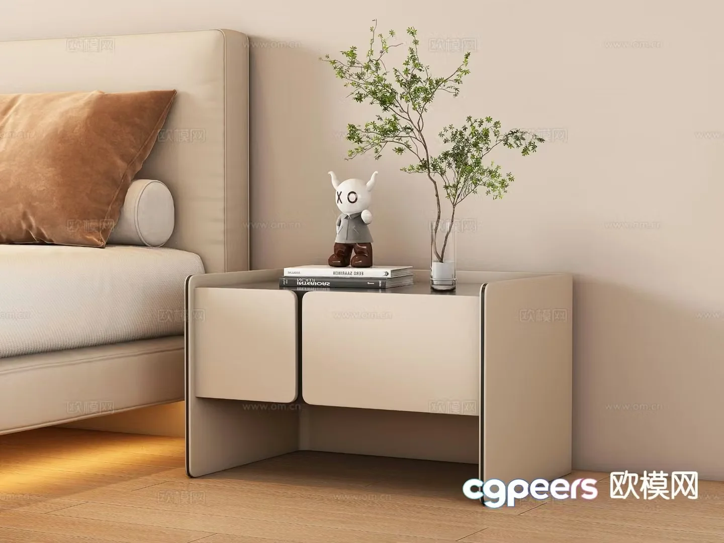Modern bedside table 3d model