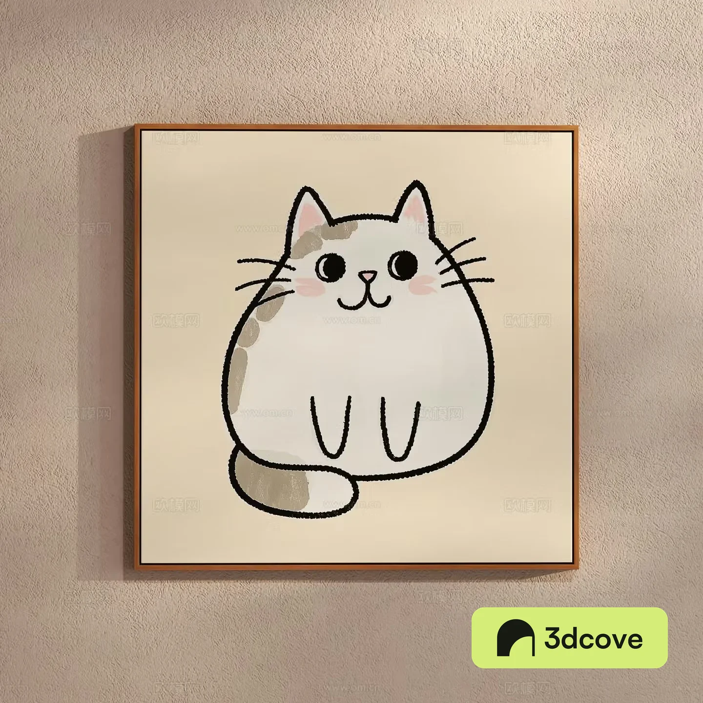 Cream style simple painting cat painting cartoon children’s hanging painting