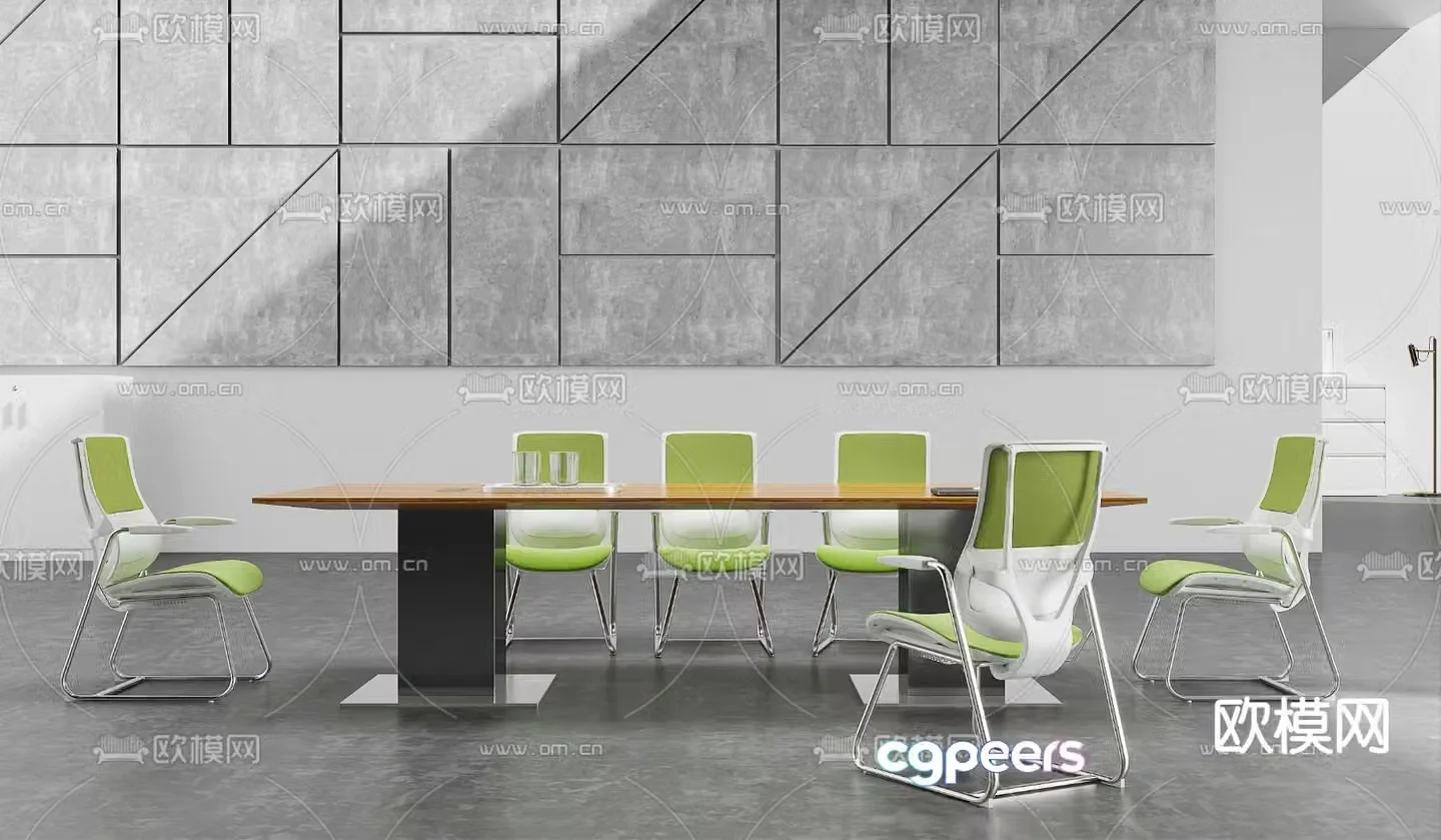 Modern conference table conference table and chairs 3d model