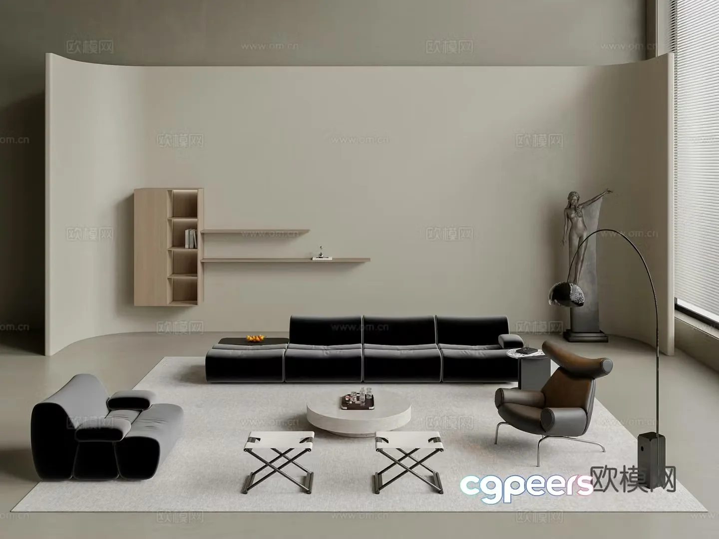 Modern living room 3d model