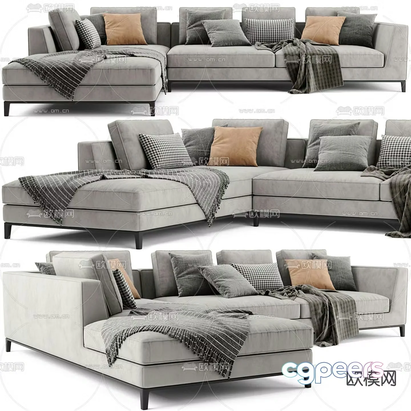 Corner sofa multi-person sofa 3d model