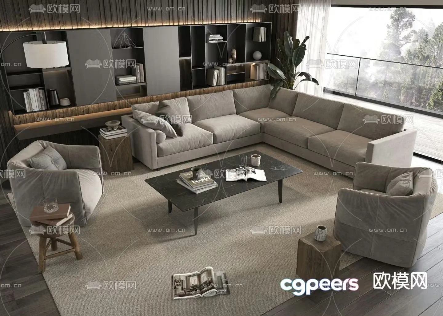 Modern sectional sofa 3d model
