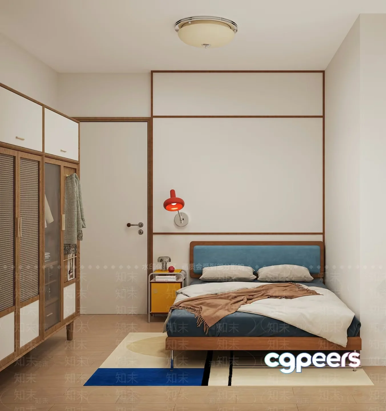 Cozy Bedroom 3D Model – 8258 – VRAY Render