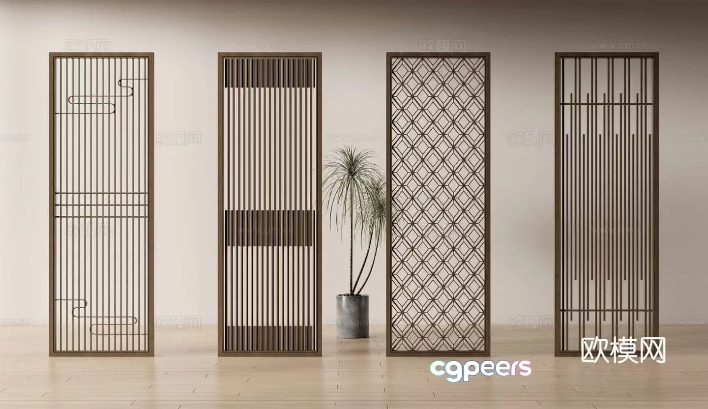 Modern screen partition 3d model