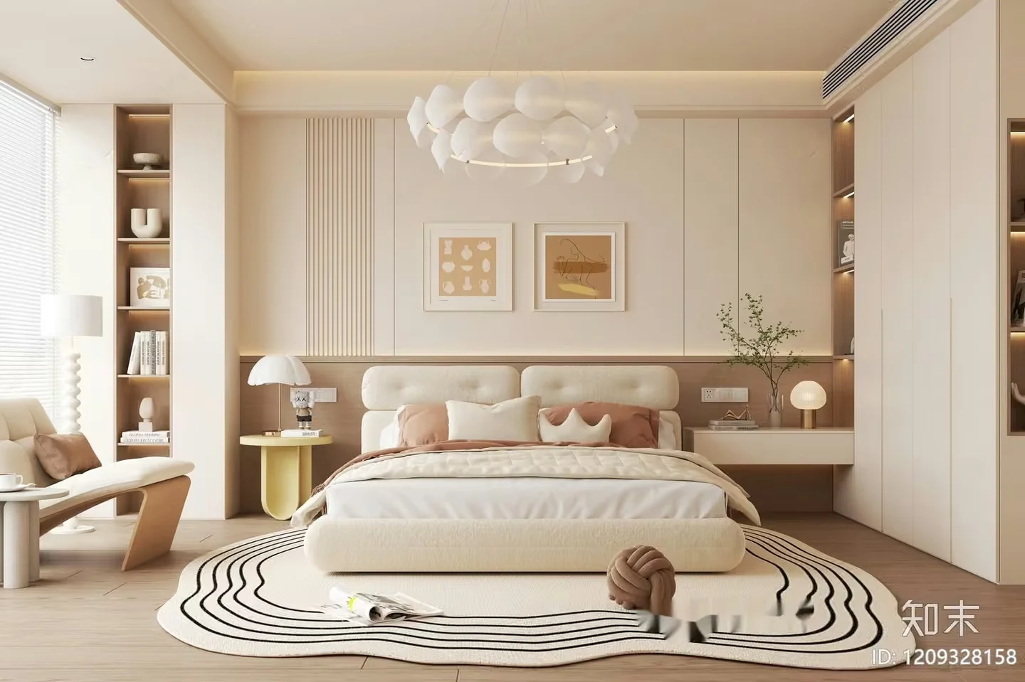 Cozy Modern Bedroom 3D Model – 8753 – VRAY Render