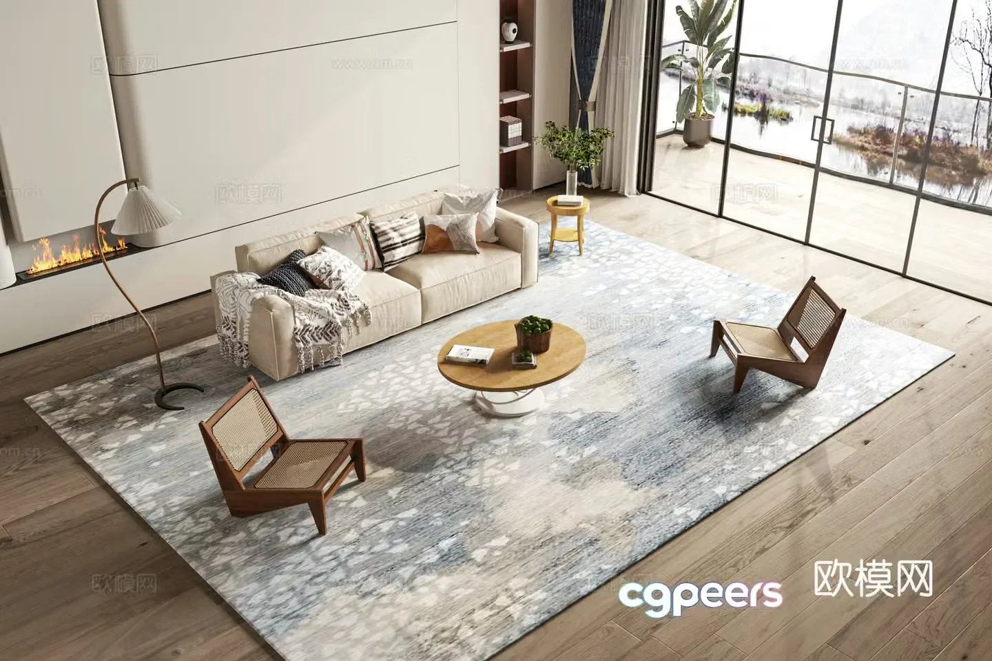 Modern style decorative painting 3d model