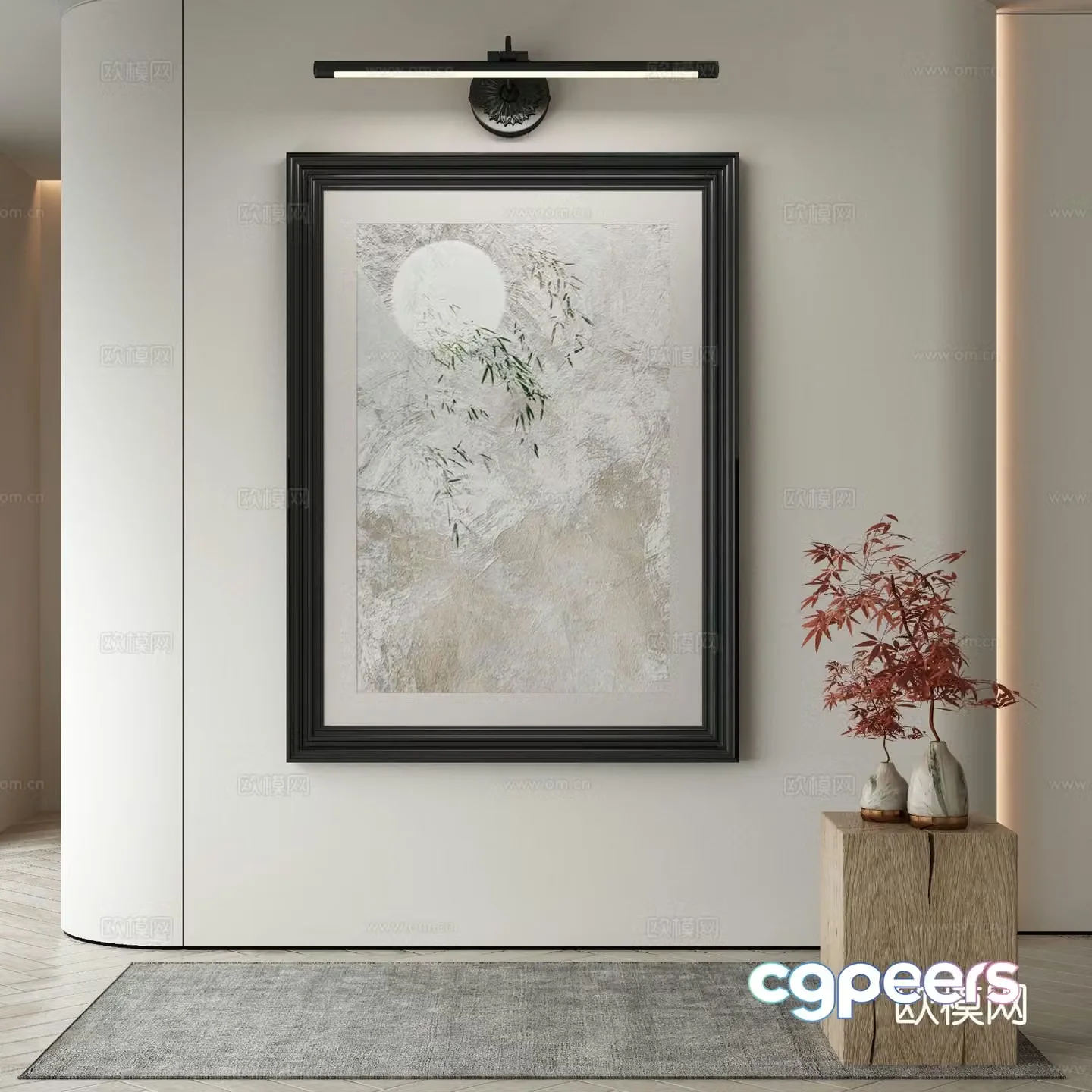 New Chinese style art painting decorative painting 3d model