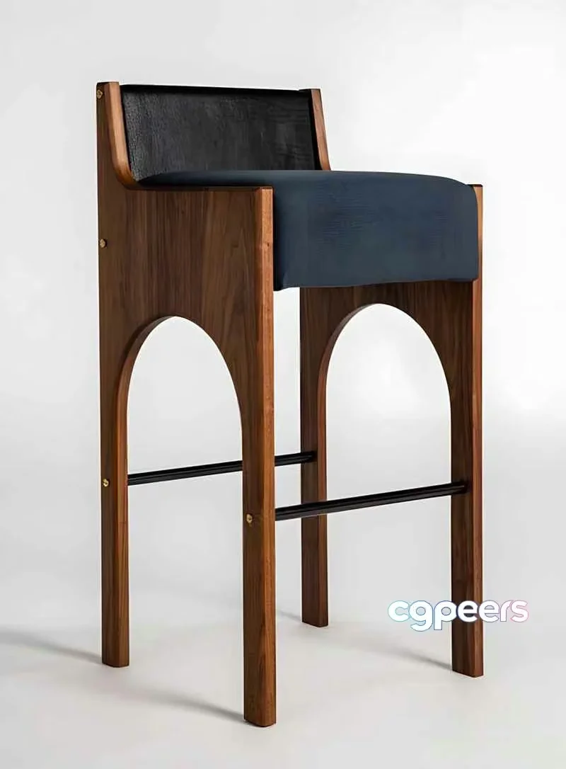 Wooden Bar Stool 3D Model – 17183 – VRAY Render