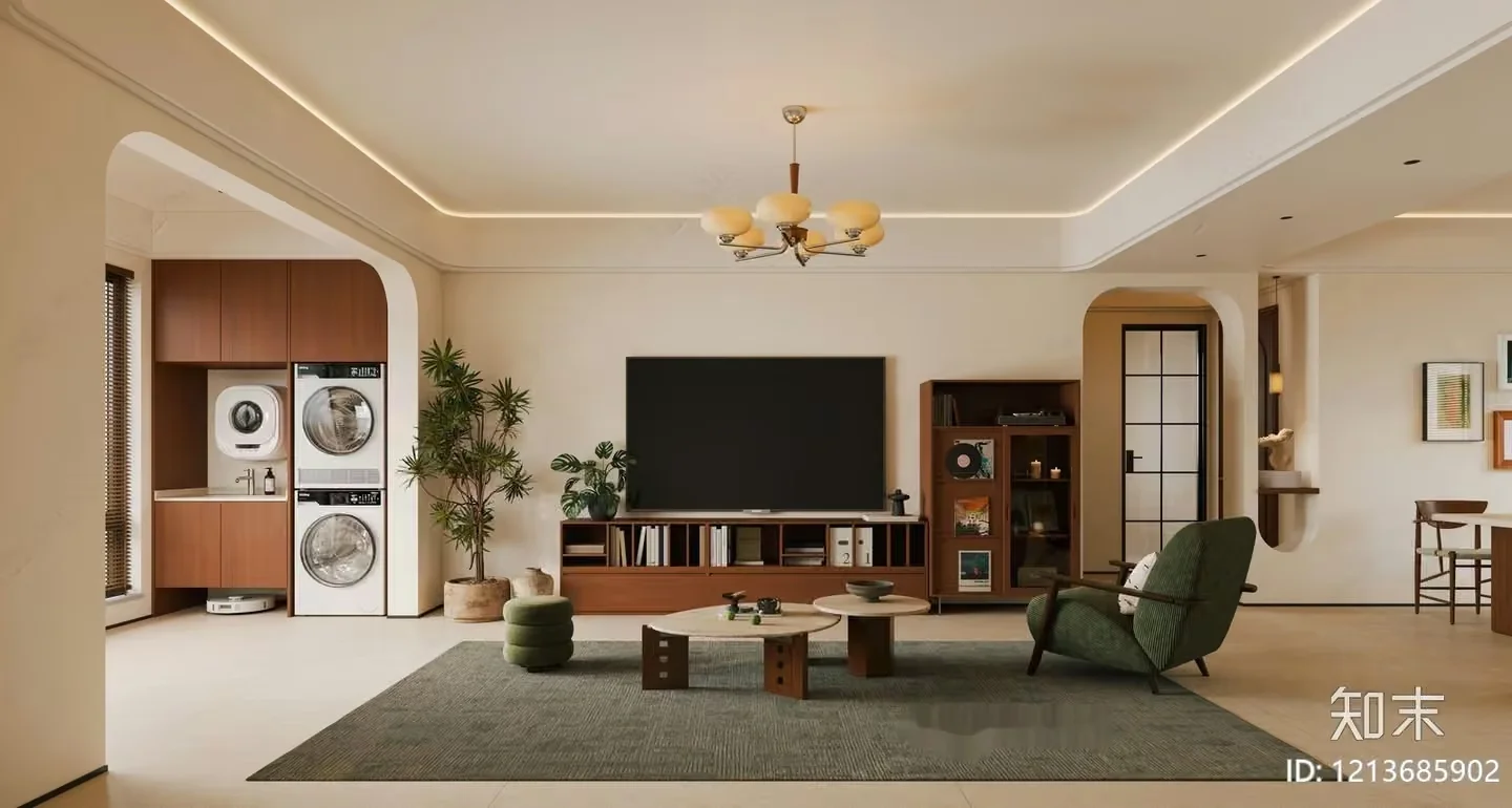 Modern Living Room 3D Model – 15331 – CORONA Render