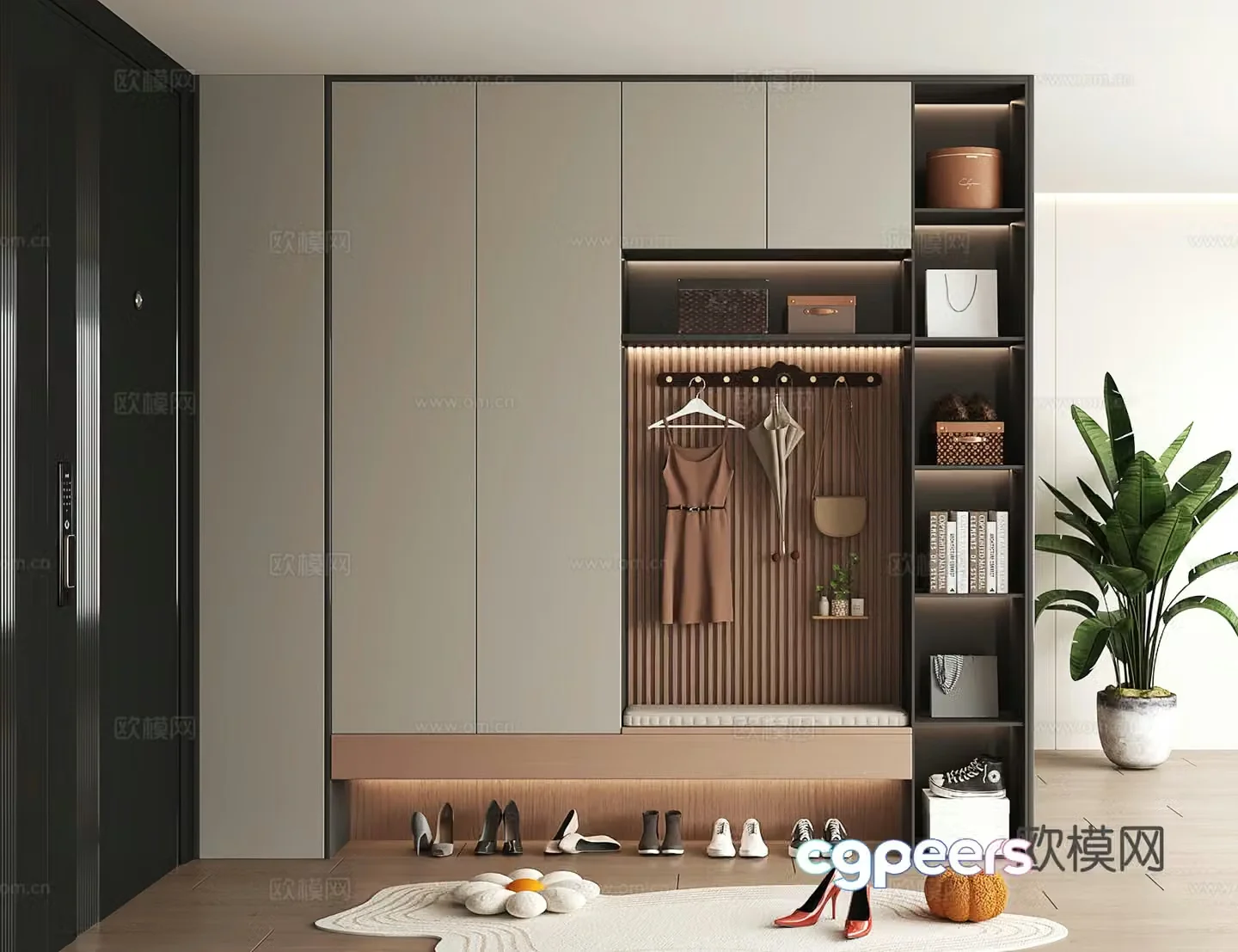Shoe cabinet design shoe cabinet partition shoe cabinet porch shoe cabinet shoe cabinet rendering 3D model