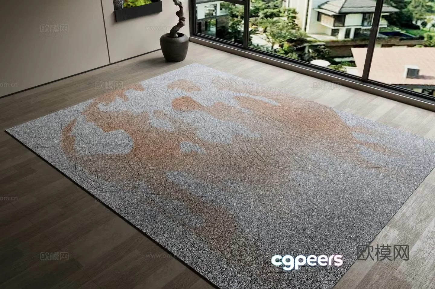 Modern art carpet 3d model