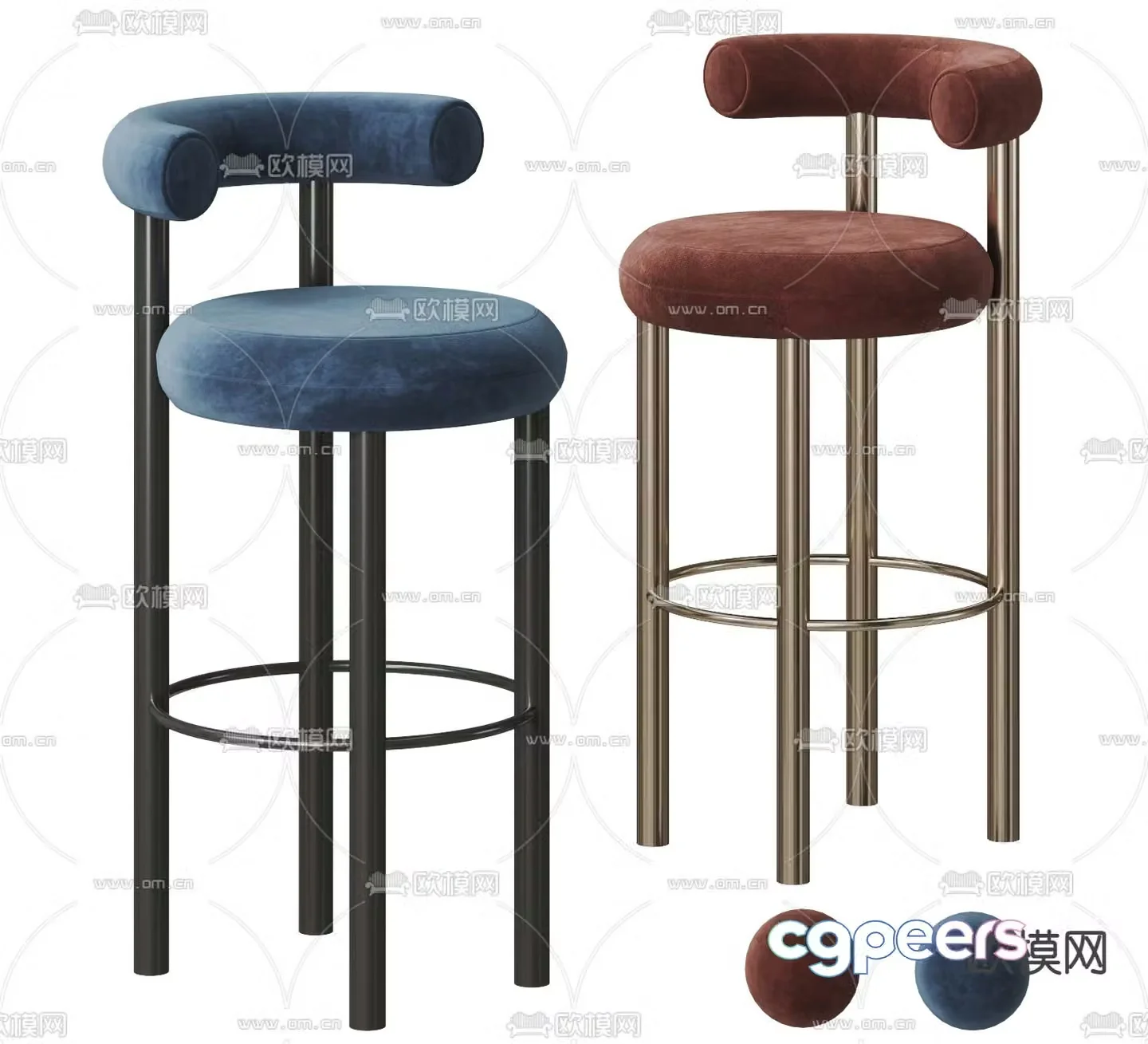 Modern bar stool bar stool high stool 3d model