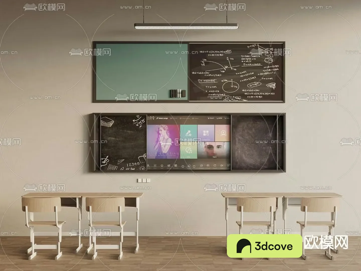 modern desk blackboard