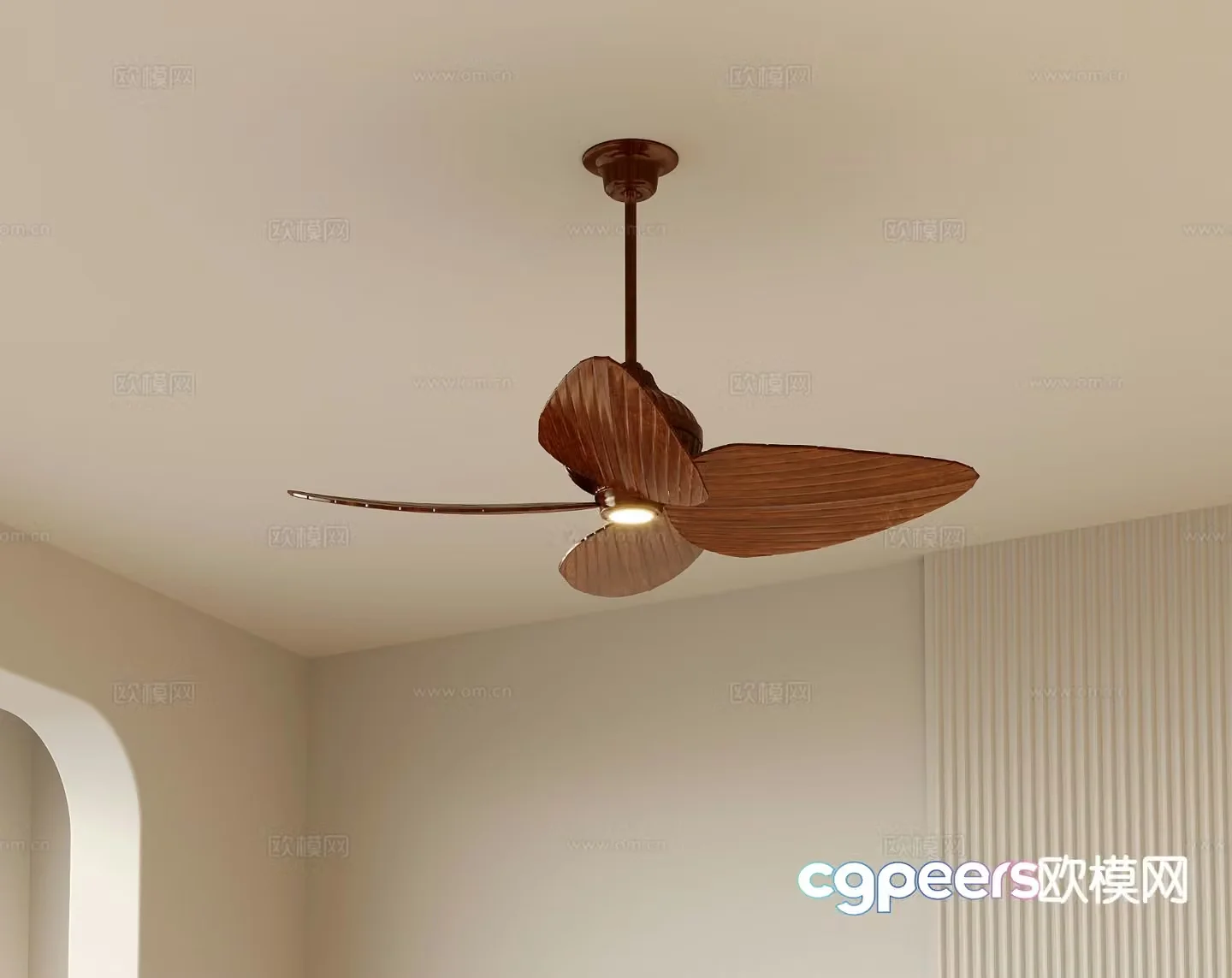 Medieval style ceiling fan lamp fan lamp 3d model