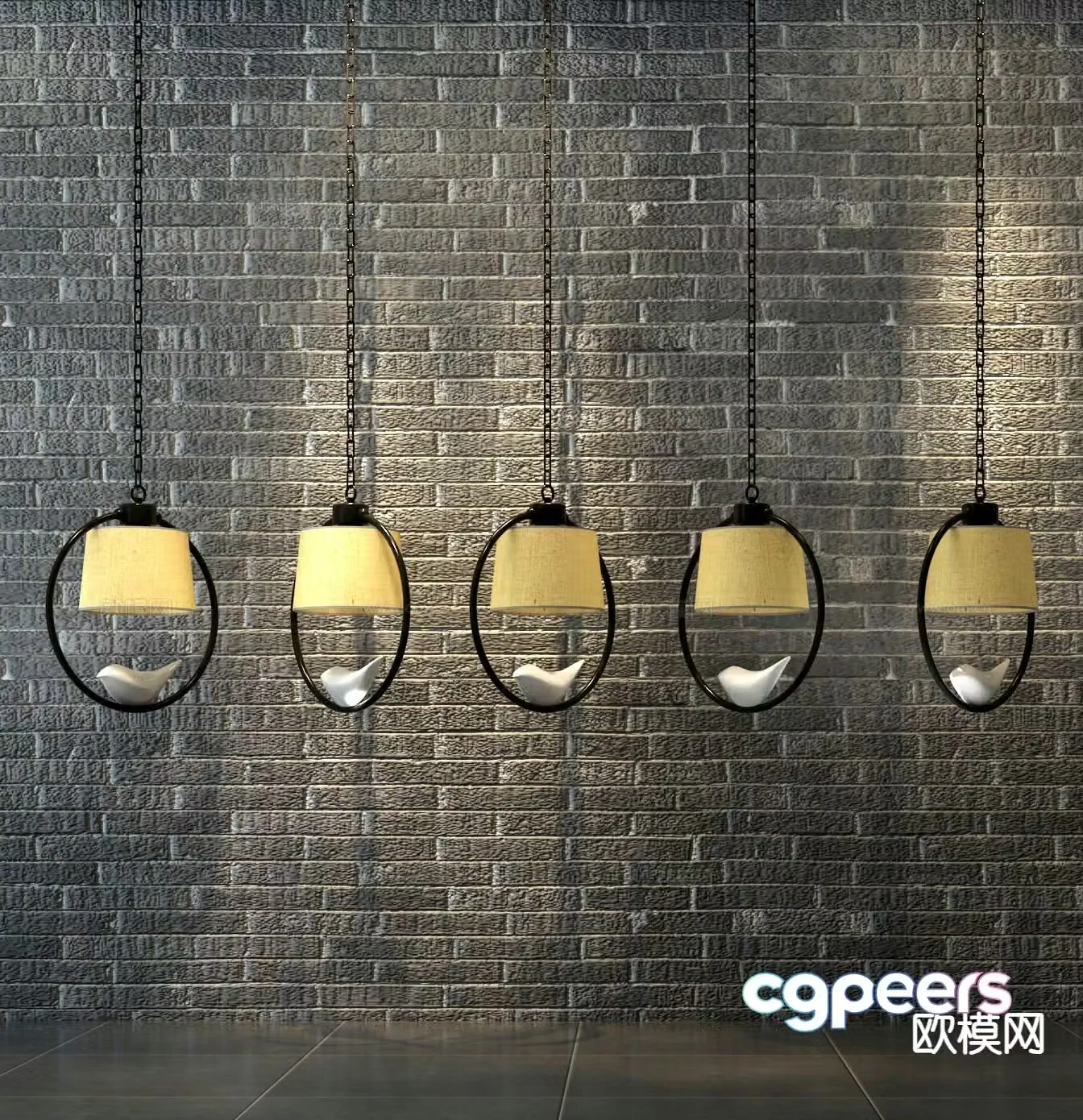 New Chinese style chandelier bird chandelier 3d model