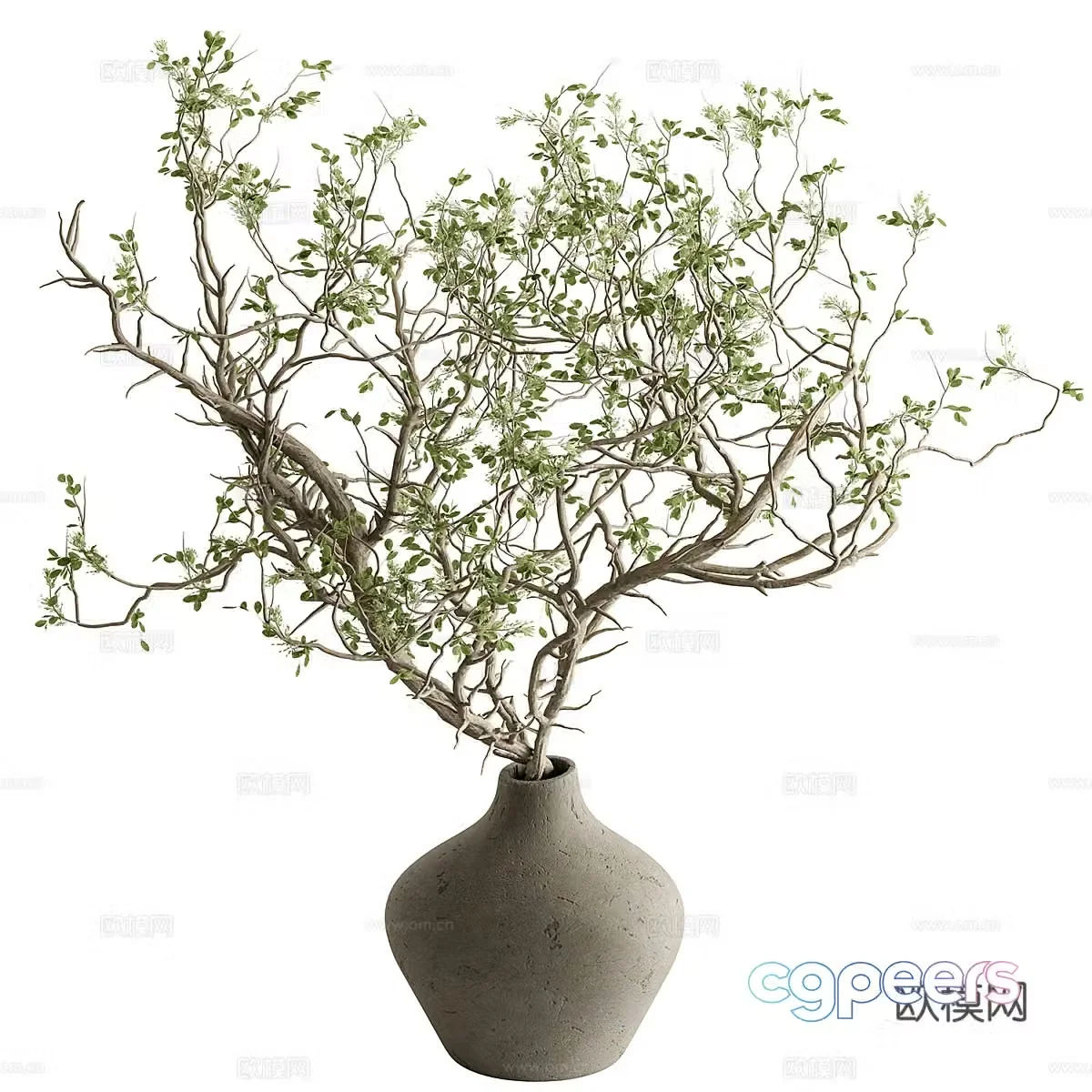 New Chinese style waive vase flower art 3D model