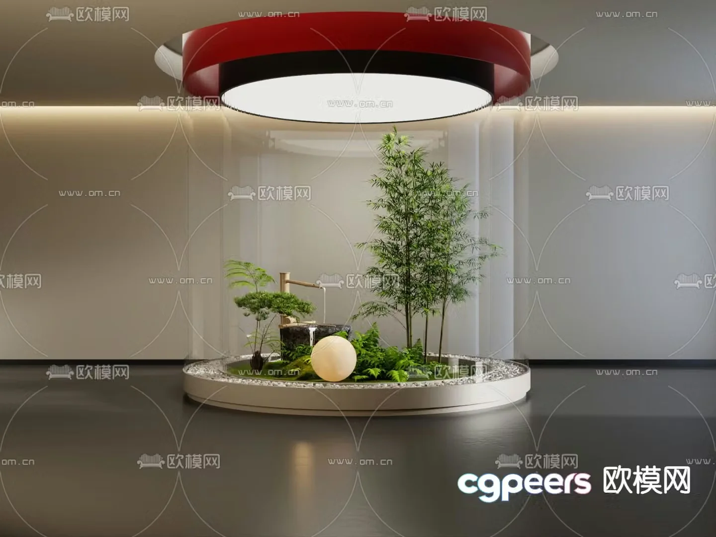 Indoor landscaping bryophytes 3d model