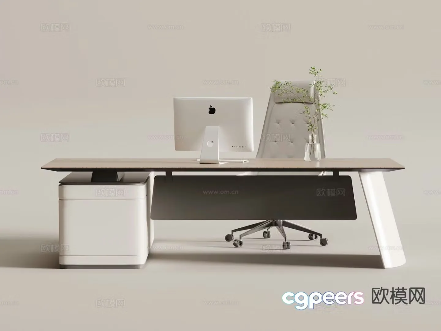 Modern office desk desk 3d model