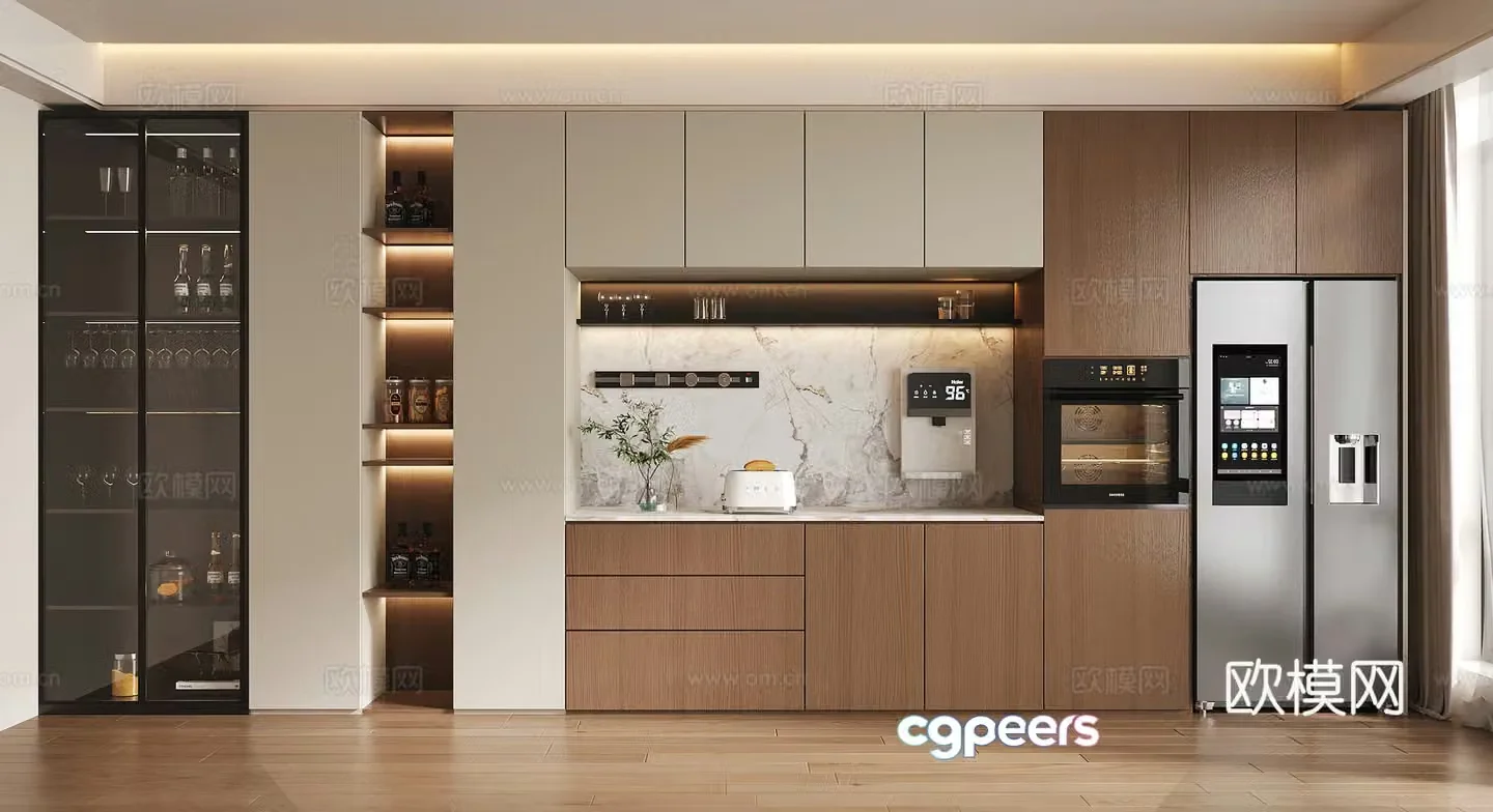 Modern minimalist wine cabinet sideboard refrigerator wine cabinet glass wine cabinet decorative wine cabinet 3D model