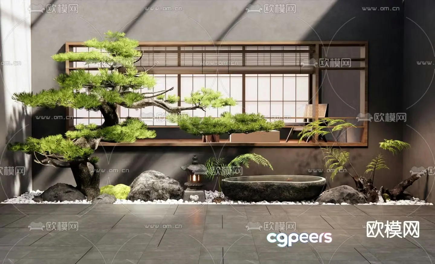 Indoor landscape landscaping courtyard sketch 3d model