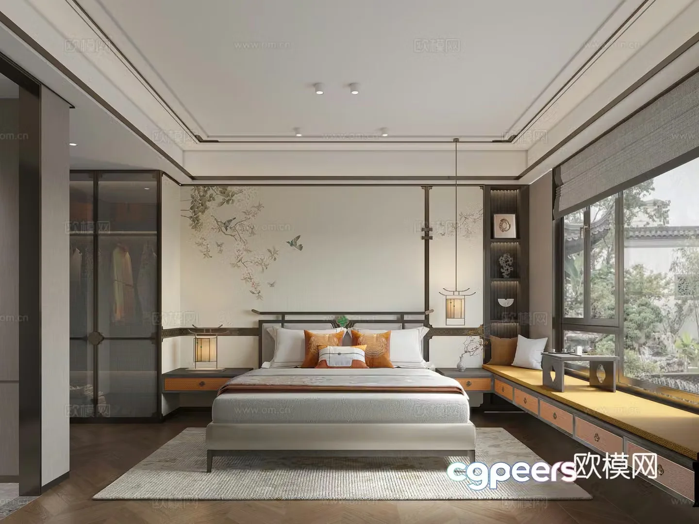 New Chinese style bedroom master bedroom 3D model