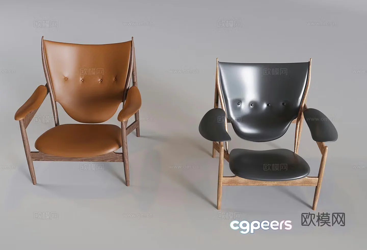 Italian chieftain chair leisure chair medieval solid wood leather chair Jay Chou same sofa chair balcony chair 3D model