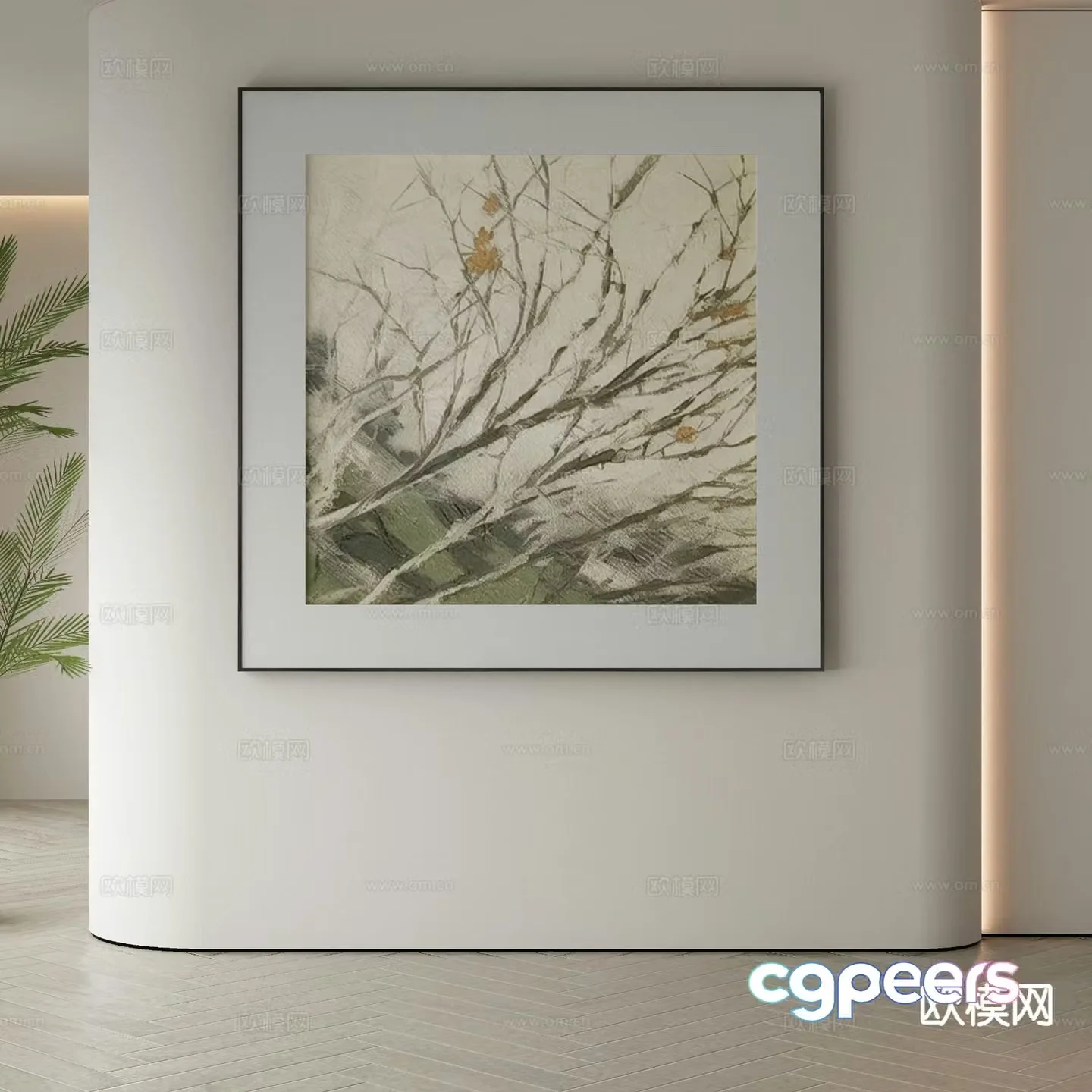 Modern art painting texture painting decorative painting 3d model