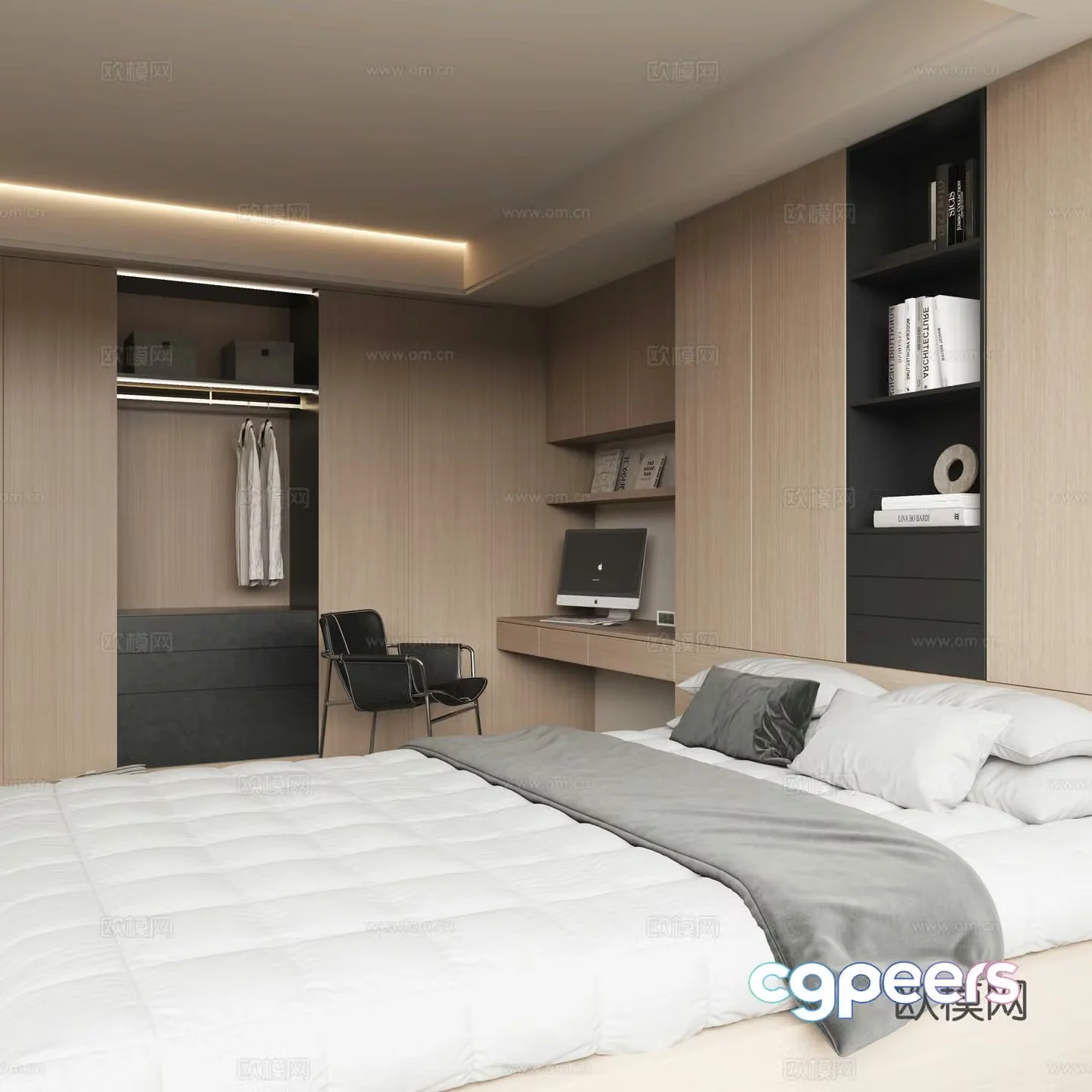 Modern tatami bedroom 3d model