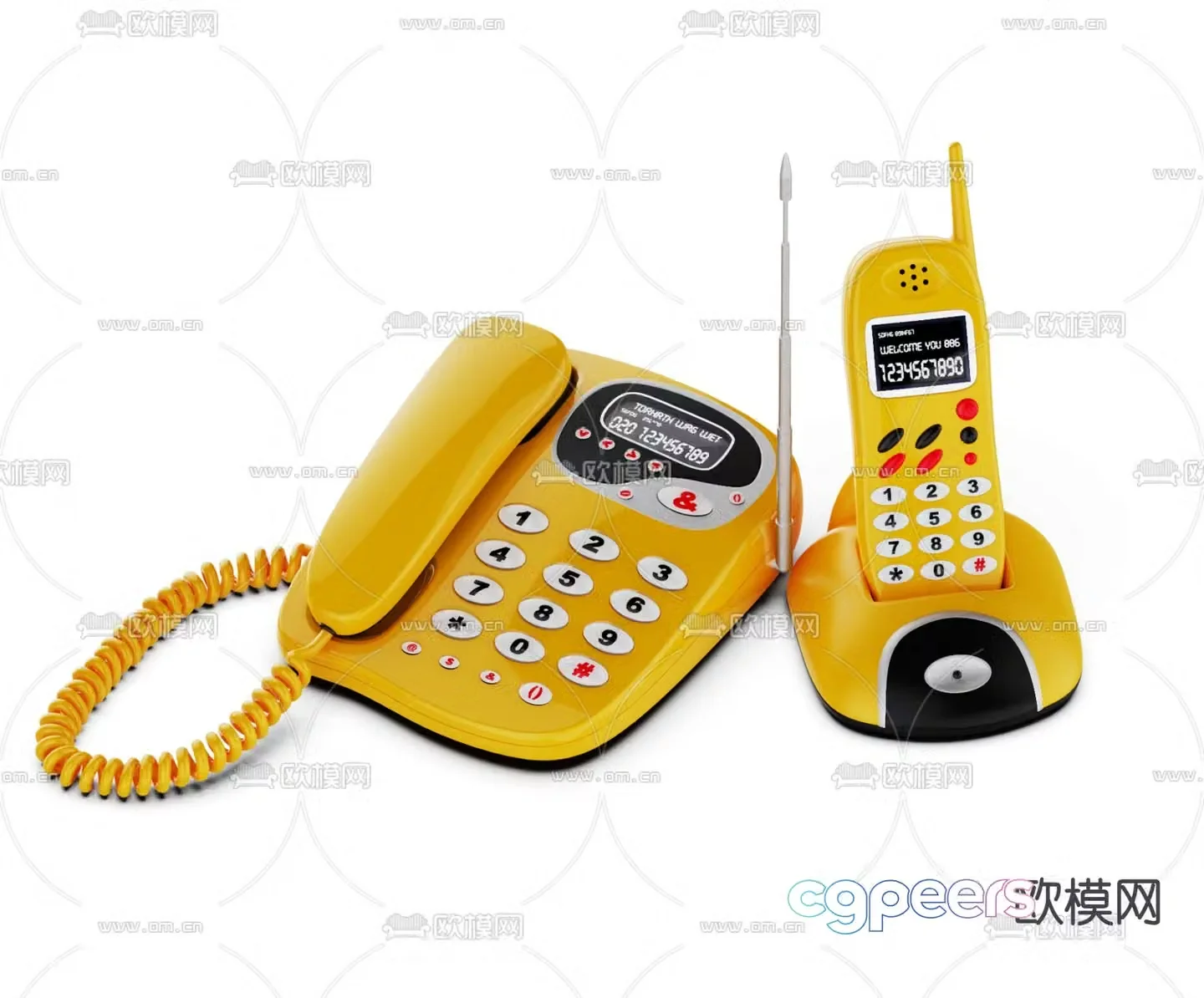 telephone landline landline 3d model