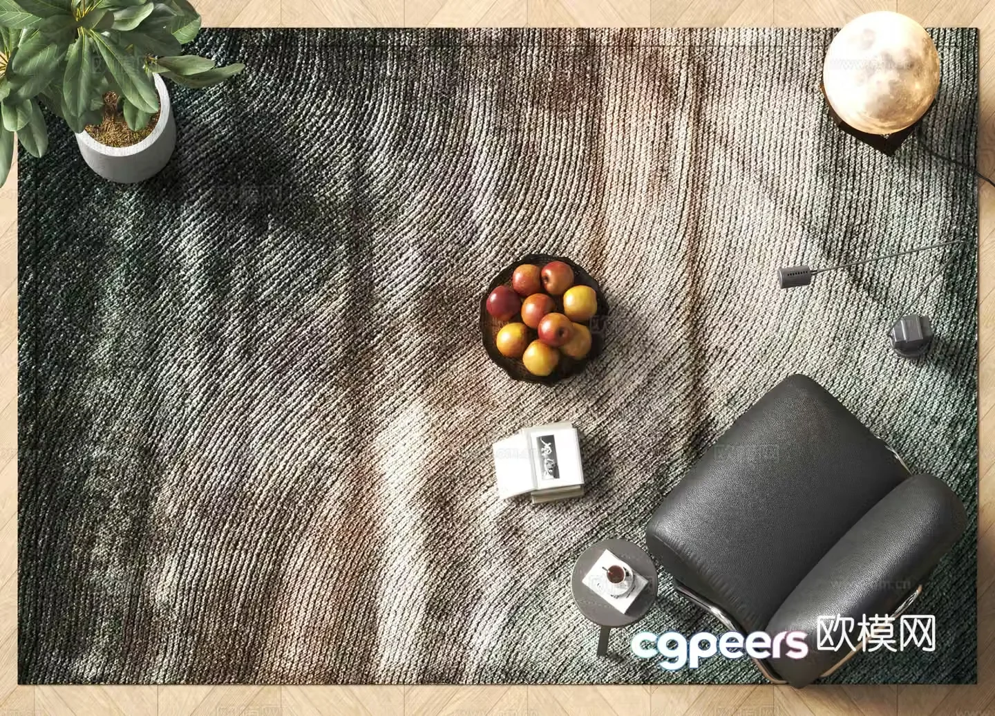 Modern square carpet 3d model